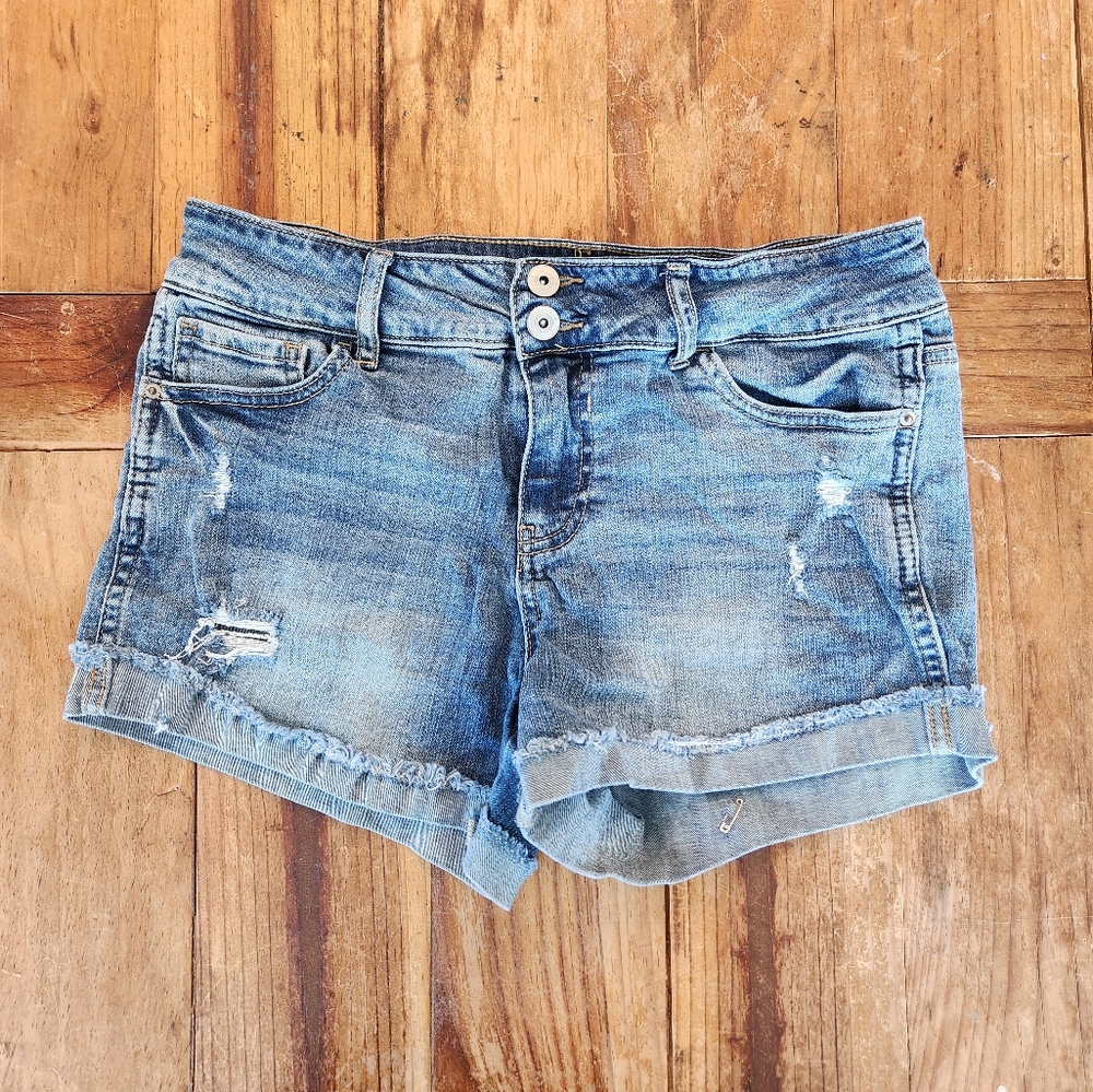 American Rag 2-button Distressed Denim Shorts